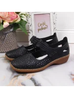 Rieker W RKR139 tmavě modrá kožená polobotka