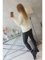 Poloviční rolákový svetr ecru Poloviční rolákový svetr ecru