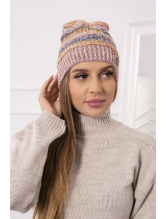 Fleecová čepice Patrycja K254 pink+cappuccino Fleecová čepice Patrycja K254 pink+cappuccino