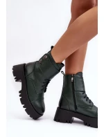 Kůže Dámské Botky Workery Zelené Lemar Anceria Kůže Dámské Botky Workery Zelené Lemar Anceria