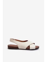 Zazoo 40407 Dámské Kožené Sandály Svetle Béžové