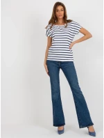 Dámská halenka RV TS 8568.76 bílá a tmavě modrá - FPrice