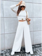 Dámský komplet širokých kalhot a crop topu ASTRAL ALLURE light beige FashionStreet AY0906 Dámský komplet širokých kalhot a crop topu ASTRAL ALLURE light beige FashionStreet AY0906