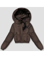 Krátká zimní bunda typu puffer v čokoládové barvě J Style (5M3360-158)