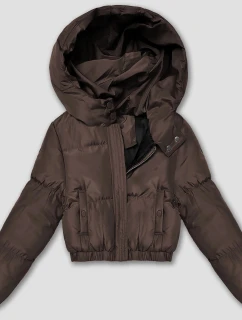 Krátká zimní bunda typu puffer v čokoládové barvě J Style (5M3360-158)