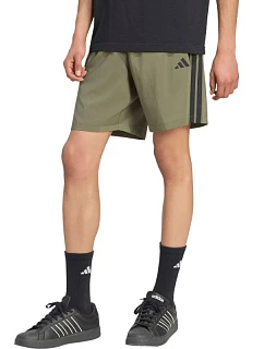 Pánské šortky adidas Essentials 3-Stripes Chelsea Lite Woven v olivové barvě KY4154