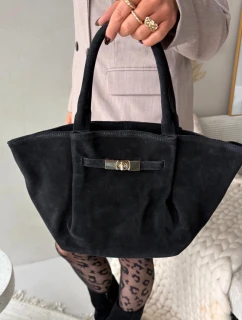 Kožená semišová kabelka Černá Orselle