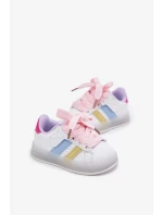 Dětské sportovní sneakers se svítící podrážkou Arielle – bílo-růžové
