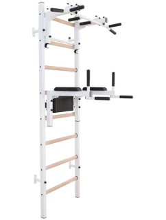 DŘEVĚNÝ KOVOVÝ GYMNASTICKÝ ŽEBŘÍK S HRAZDOU A PŘÍSLUŠENSTVÍM BENCHK 232W