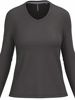 Kariban K 382 Dámské tričko do V s dl. rukávem 20.K382 dark grey