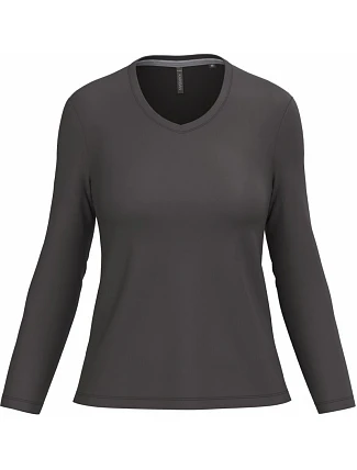 Kariban K 382 Dámské tričko do V s dl. rukávem 20.K382 dark grey Kariban K 382 Dámské tričko do V s dl. rukávem 20.K382 dark grey