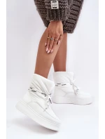 Dámské sněhule s ozdobným uvázáním bílé Siracna