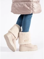 Originální dámské kotníčkové boty hnědé na klínku Originální dámské kotníčkové boty hnědé na klínku