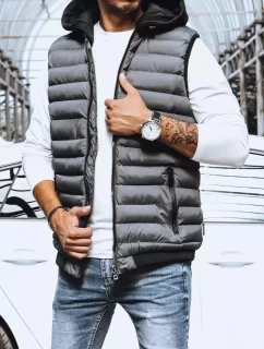 Pánská prošívaná šedá vesta FashionStreet TX4093