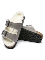 Birkenstock women's/men's insulated flip-flops Arizona Shearling Stone Coin semiš s ovčí vlnou regular wide (1017402) dámské Birkenstock women's/men's insulated flip-flops Arizona Shearling Stone Coin semiš s ovčí vlnou regular wide (1017402) dámské