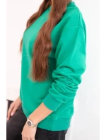 Dámská mikina s okrouhlým výstřihem basic z bavlny světle zelená