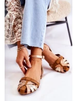Kožené dámské sandály Maciejka 01924-32 Zlato-hnědá Kožené dámské sandály Maciejka 01924-32 Zlato-hnědá