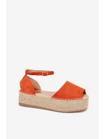 Dámské espadrilky na platformě s pletením oranžové Selise Dámské espadrilky na platformě s pletením oranžové Selise