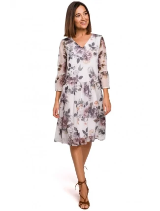 S214 Šifonové šaty se spadlým pasem - model 1