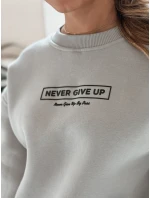 Dámská oversize mikina NEVER grey FashionStreet BY1230