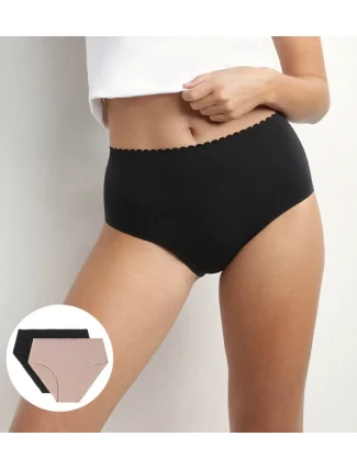 Dámské boxerky 2ks DIM BODY TOUCH HIGHWAIST BRIEF - DIM - černá Dámské boxerky 2ks DIM BODY TOUCH HIGHWAIST BRIEF - DIM - černá