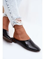 Dámské Mule z Umělé Kůže Ploché Černé Romelle