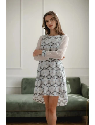 Dámské šaty L082 bílo/modré - Lenitif