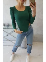 Halenka s buffovými rukávy zelená Halenka s buffovými rukávy zelená