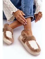 Dámské pantofle s kožešinou béžové Sailey Dámské pantofle s kožešinou béžové Sailey