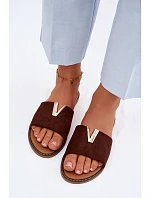 Dámské ploché s ozdobným detailem V Čokoládové Nelmira