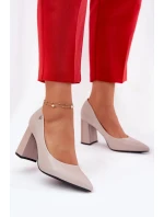 Elegantní dámské lodičky na širokém podpatku Vinceza – šedé Elegantní dámské lodičky na širokém podpatku Vinceza – šedé