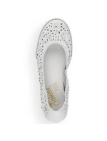 Kožená pohodlná polobotka Rieker W RKR649 bílá