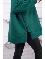 Zateplená mikina se zipem na boku tmavě zelená Zateplená mikina se zipem na boku tmavě zelená