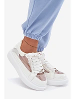 Kožené Dámské Tenisky S Dekorací GOE TT2N4010 Bílé