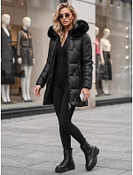 Dámská zimní prošívaná bunda s kapucí, černá, FashionStreet TY5738 Dámská zimní prošívaná bunda s kapucí, černá, FashionStreet TY5738