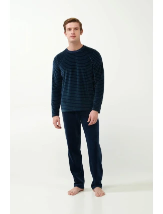 Vamp - Sametové pruhované pyžamo 21711 - Vamp Vamp - Sametové pruhované pyžamo 21711 - Vamp