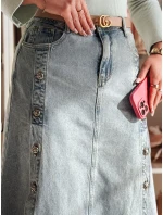 Džínová midi sukně DEMILOVO modrá FashionStreet CY0487