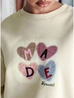 Dámská nadměrná mikina se srdíčky MADELIN světle zelená FashionStreet BY1460