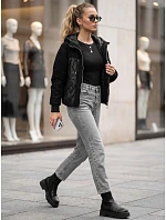 Dámská prošívaná přechodová bunda s kapucí, černá, FashionStreet TY6093