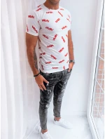 Pánské bílé tričko s potiskem FashionStreet RX5269 Pánské bílé tričko s potiskem FashionStreet RX5269