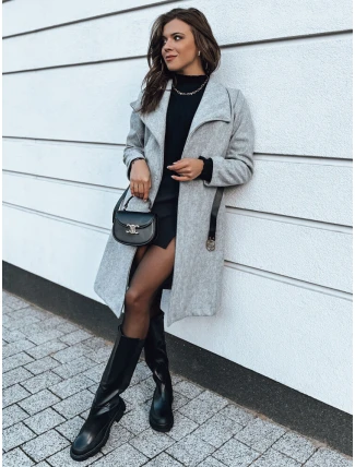 CELESTIA dámský kabát světle šedý FashionStreet NY0649 CELESTIA dámský kabát světle šedý FashionStreet NY0649