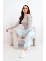 Dámské legíny s vysokým pasem a elastickým pasem modré