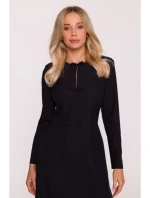 S413 Šaty s mašlí - černé S413 Šaty s mašlí - černé