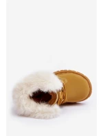 Dětské Trapery Botky na Zip s Kožešinou Camel Gerande