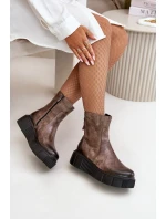 Zazoo 60369 Dámské Kožené Kotníkové Boty Na Platformě Tmavě Béžové Zazoo 60369 Dámské Kožené Kotníkové Boty Na Platformě Tmavě Béžové