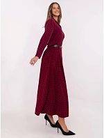 Elegantní maxi sukně s ozdobným lemem vínová (19720) Elegantní maxi sukně s ozdobným lemem vínová (19720)