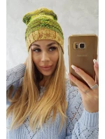 Fleecová čepice Klaudia K255 neon green+yellow