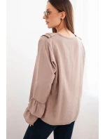 Dámská blůza z viskózy s volány a dlouhým rukávem fango