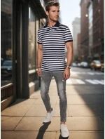 Pánská pruhovaná polokošile tmavě modrá FashionStreet PX0641 Pánská pruhovaná polokošile tmavě modrá FashionStreet PX0641