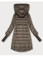 Béžová dámská bunda pro přechodné období s úpletovými stahovacími lemy (1828) Béžová dámská bunda pro přechodné období s úpletovými stahovacími lemy (1828)